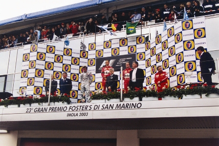 Formel 1 Großer Preis von San Marino Siegerehrung 2003